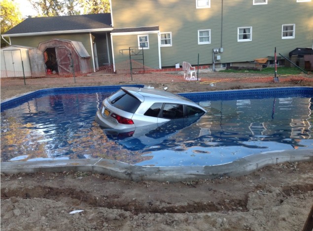 Drove Into Pool