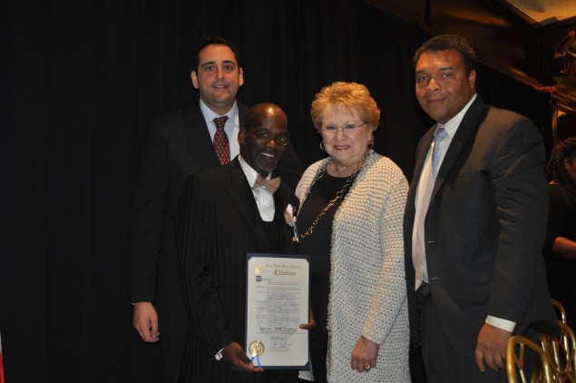 Left to right Lupinacci, Rev Jennings, Riai, Dr. Spencer